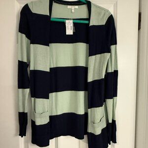 NWT XS/S Navy/teal cardigan  w/ pockets